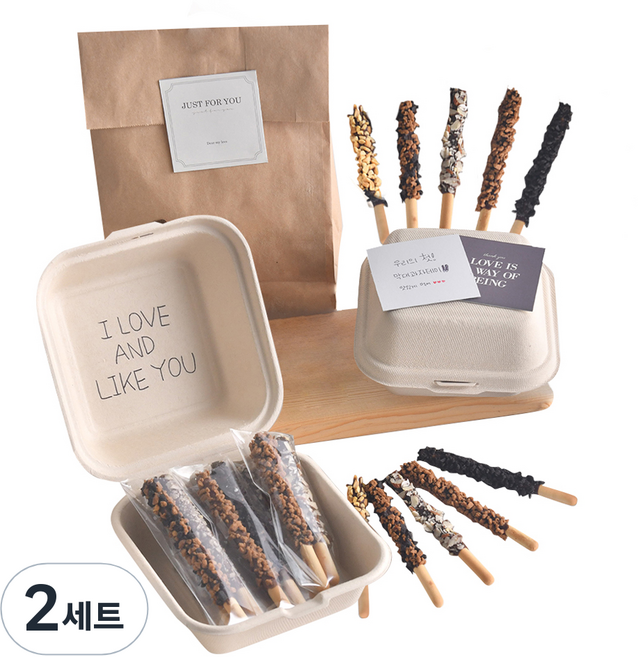 상상앤드 초콜릿 막대과자 만들기 + 페이퍼 런치팩 세트 A071, 13종, 2세트