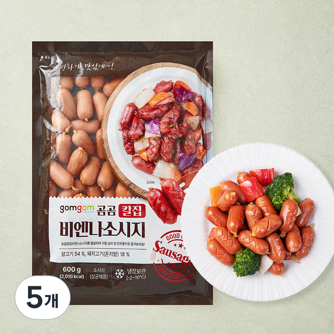 곰곰 칼집 비엔나 소시지, 600g, 5개