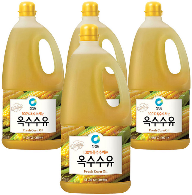 청정원 참빛고운 옥수수유, 1.8L, 4개