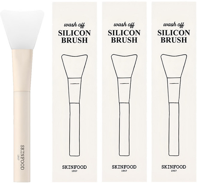 스킨푸드 워시오프 실리콘 브러쉬, 혼합색상, 3개