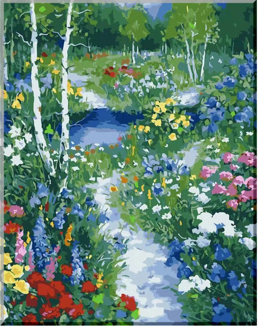 모모픽스페인팅 DIY 명화 그리기 세트 40 x 50 cm 비밀의 화원 J37, 혼합색상, 1세트