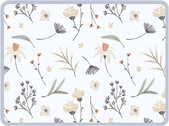 矽藻泥吸水桌墊 白底紫花, 白底紫花 白色, 1個