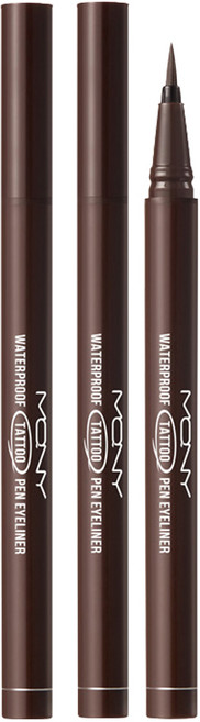 맥퀸뉴욕 워터프루프 타투 펜 아이라이너 0.5g, 딥 브라운, 2개