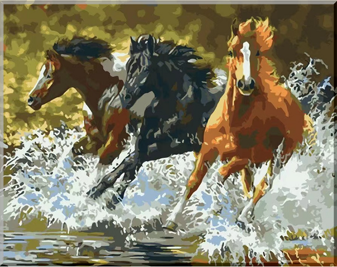 모모픽스페인팅 DIY 명화 그리기 세트 40 x 50 cm 질주하는 말 G20