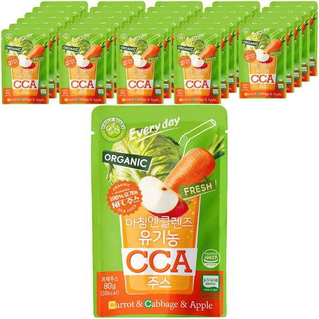 홀베리 아침엔 클렌즈 유기농 CCA 주스 14p, 80g, 84개