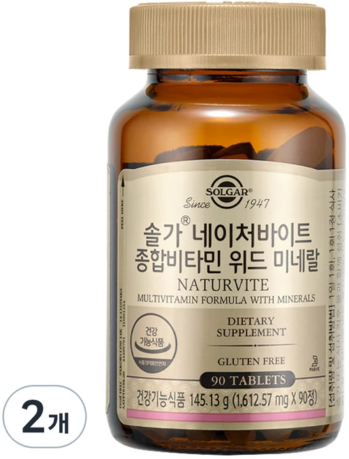 솔가 네이처바이트 종합비타민 위드 미네랄, 90정, 2개 - 쿠팡