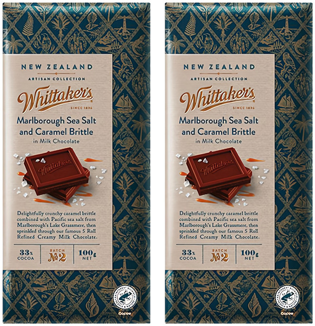 휘태커스 말보로 씨솔트 앤 카라멜 밀크초콜릿, 100g, 2개