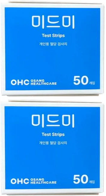 미드미 개인용 혈당 검사지, 2개, 50매입 - 쿠팡