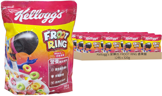 Kellogg's 家樂氏 FROOT RING 香果圈, 320g, 12包