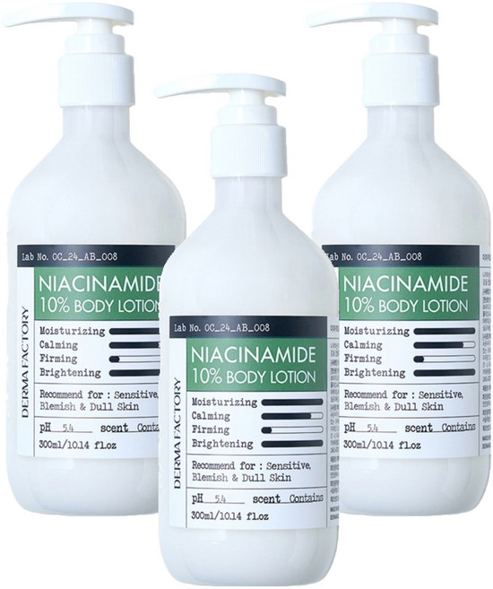 더마팩토리 나이아신아마이드 10% 바디로션, 300ml, 3개