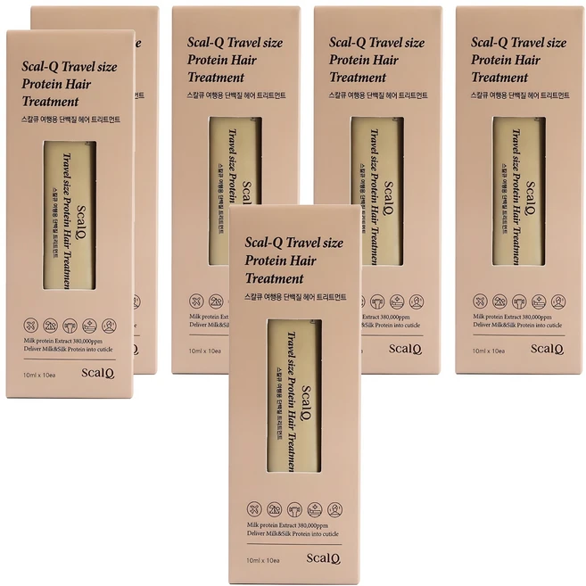스칼큐 여행용 우유 단백질 헤어 트리트먼트, 100ml, 6개 - 쿠팡