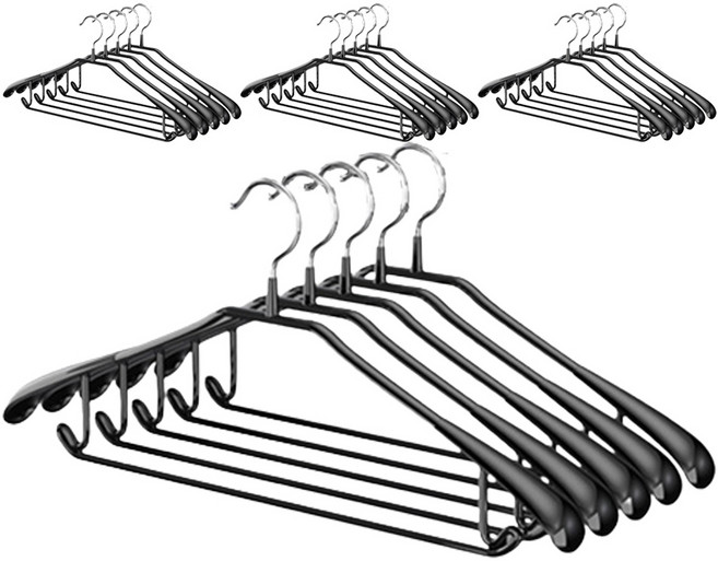 살림의기술 정장 논슬립 코팅 옷걸이, 블랙, 20개