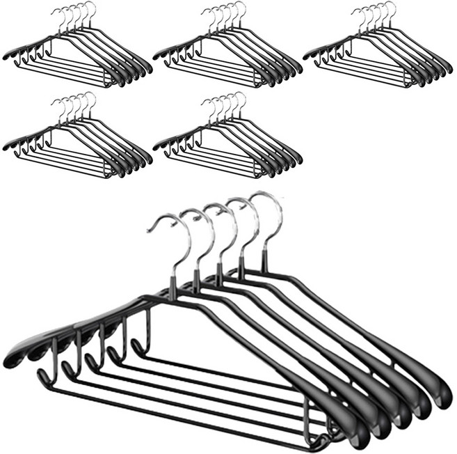 살림의기술 정장 논슬립 코팅 옷걸이, 블랙, 30개