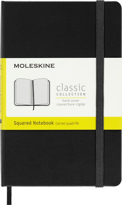 몰스킨 클래식노트 스퀘어드 하드커버, 블랙 포켓(Pocket), 1개