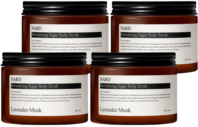 NARD 砂糖身體磨砂膏 薰衣草麝香款, 500g, 4罐