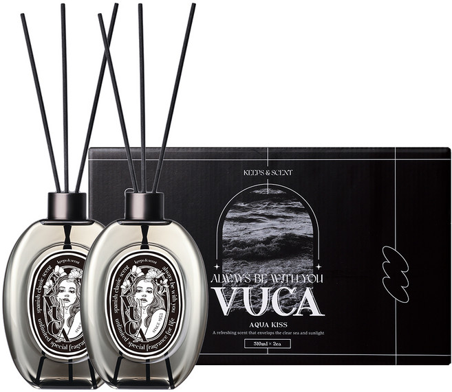 뷰카 센트 클래식 대용량 디퓨저 선물세트, 아쿠아키스, 510ml, 2개