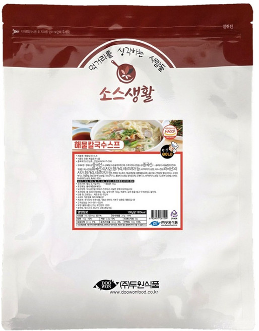 소스생활 해물칼국수 스프, 1개, 1kg