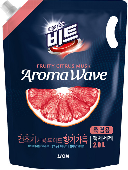 비트 아로마웨이브 일반 드럼 겸용 리필 시트러스향, 2L, 1개