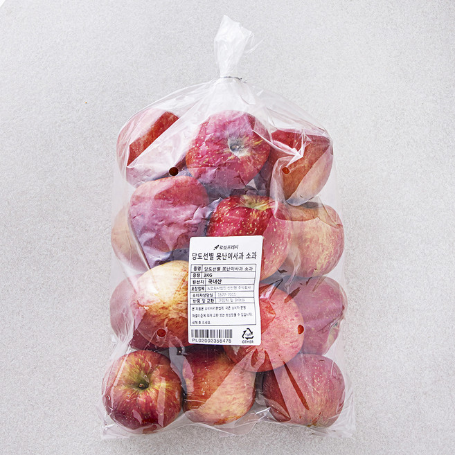 당도선별 못난이 사과, 3kg(소과), 1개