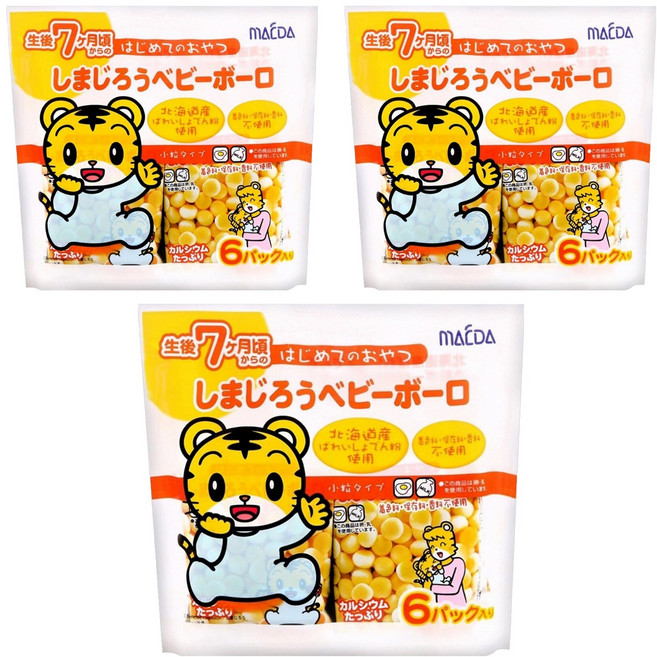 MAEDA 大阪前田製菓 5連小老虎蛋酥, 原味, 60g, 3組