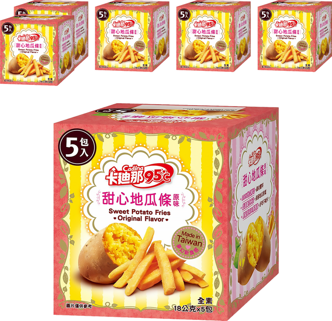 Cadina 卡迪那 95℃甜心地瓜條 全素 原味, 90g, 6盒