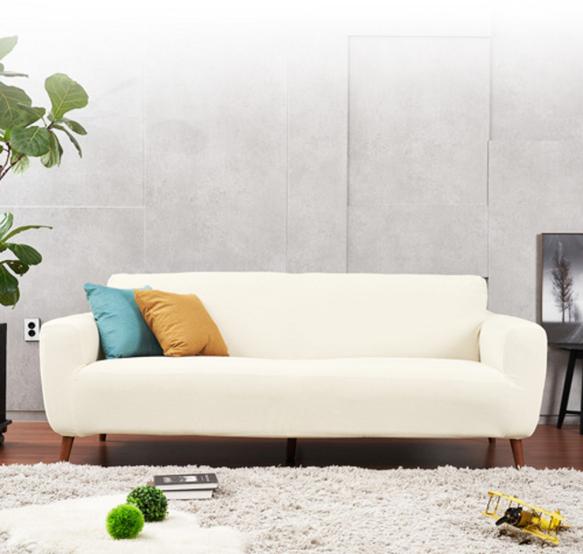 리빙모어 포시즌 나노 소파커버, 크림, 1개