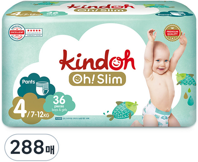 킨도 프리미엄 오슬림 팬티형 기저귀, 4단계, 288매
