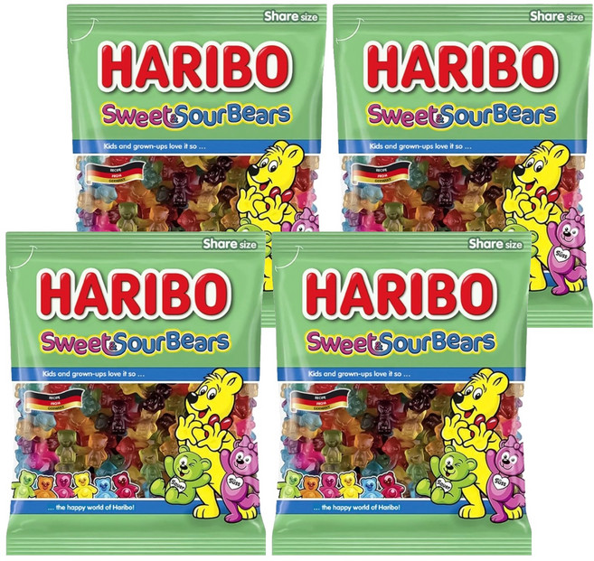HARIBO 哈瑞寶 軟糖 酸甜水果風味, 175g, 4包