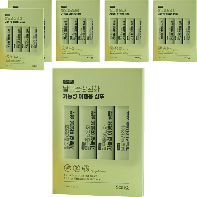 스칼큐 타이거립 탈모 증상 완화 기능성 여행용 샴푸 스틱 20p, 200ml, 6개