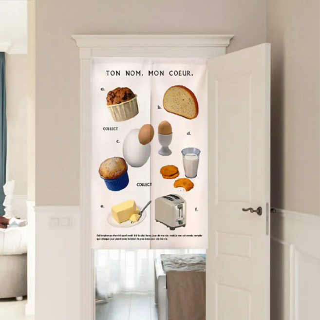 韓系棉麻居家門簾, 法式早餐