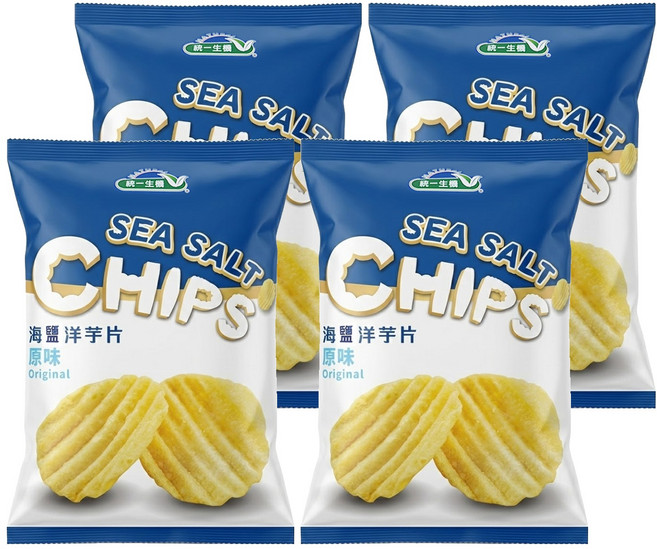 統一生機 海鹽洋芋片 原味, 50g, 4包