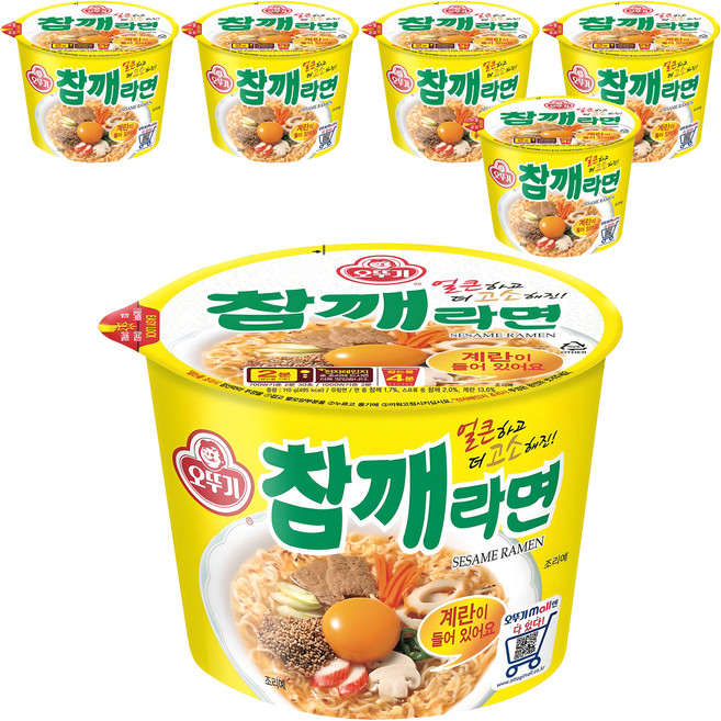 오뚜기 참깨 컵라면 110g, 6개
