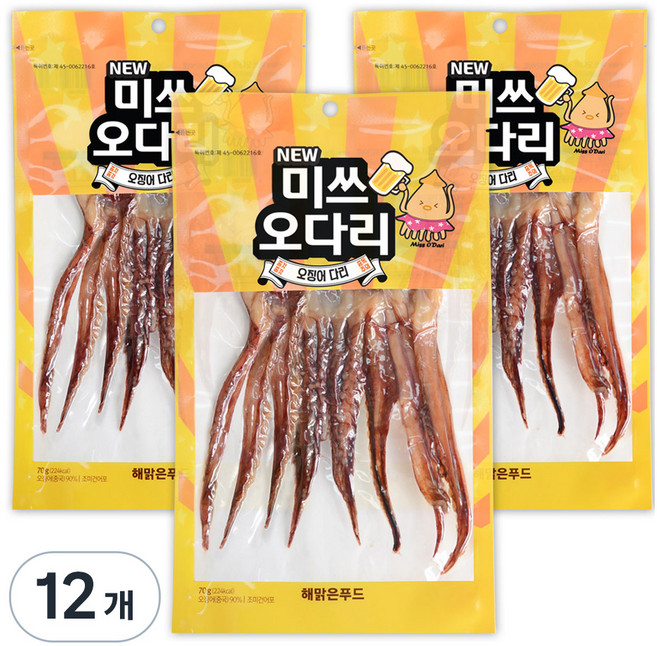 해맑은푸드 뉴 미쓰오다리, 70g, 12개