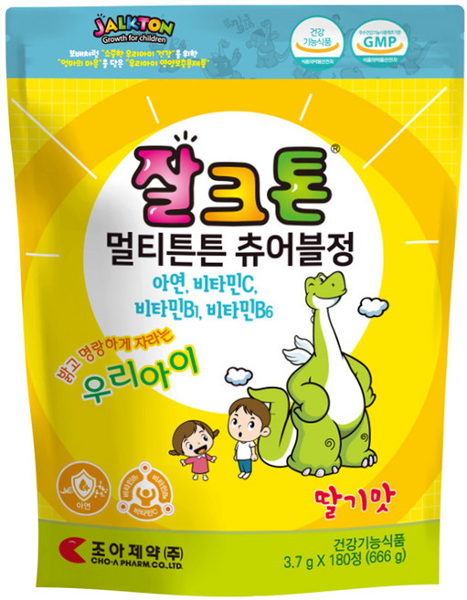 조아제약 잘크톤 멀티튼튼 츄어블정 딸기맛, 180정, 1개