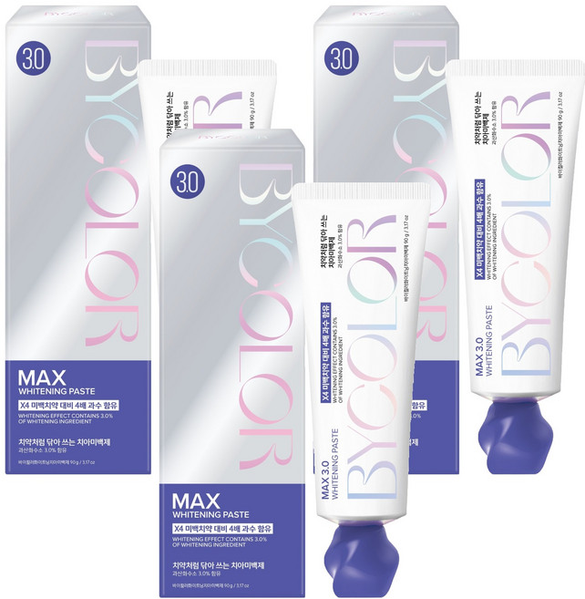 바이컬러 치아 미백제, 90g, 3개