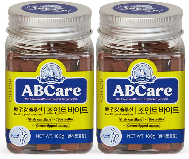 에이비씨케어 반려동물 바이트 영양제, 180g, 뼈/관절강화, 2개