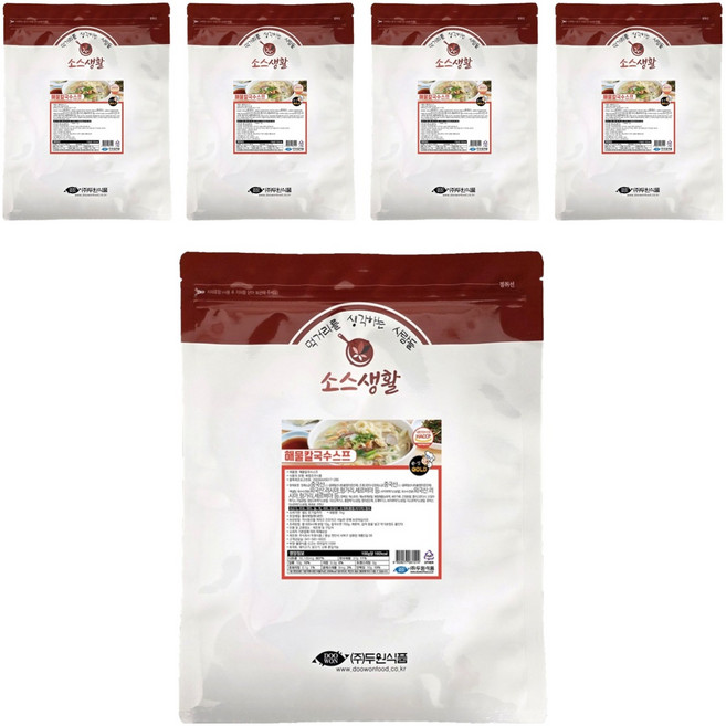 소스생활 해물칼국수 스프, 5개, 1kg