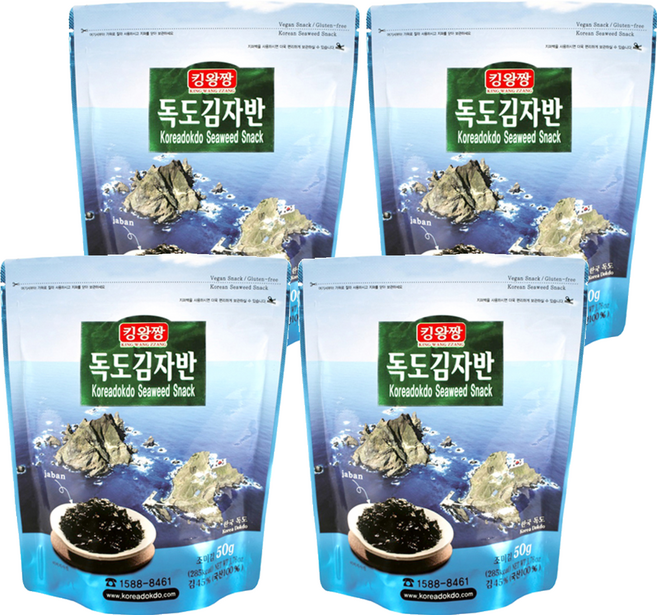킹왕짱독도김 김자반, 50g, 4개