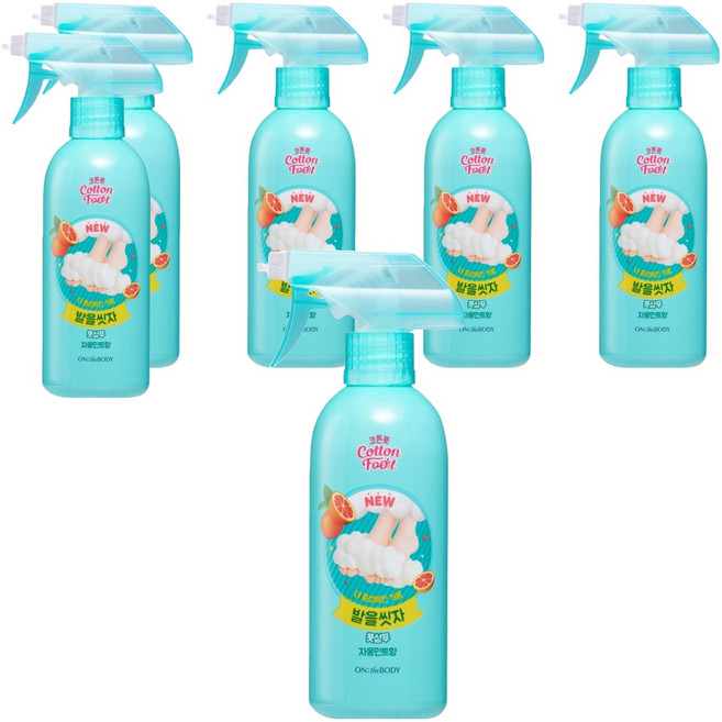 온더바디 코튼풋 발을 씻자 풋샴푸 자몽 민트향, 1개입, 6개, 385ml