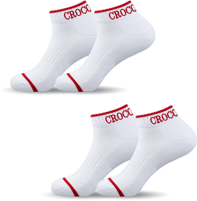 크로커다일 여성용 스포츠 쿠션 피트 단목 양말 CD210, 레드, 4개
