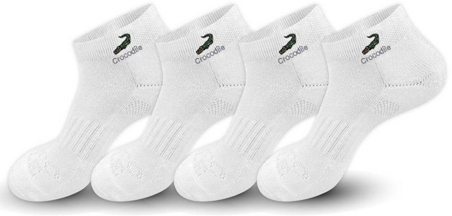 크로커다일 여성용 스포츠 자수 쿠션 루키 스니커즈 양말 CD218, WHITE, 4개