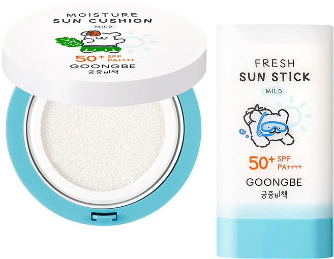 궁중비책 모이스처 유아 선쿠션 마일드 SPF50+ PA++++ 14g 1p + 선스틱 마일드 23g 1p, 1세트