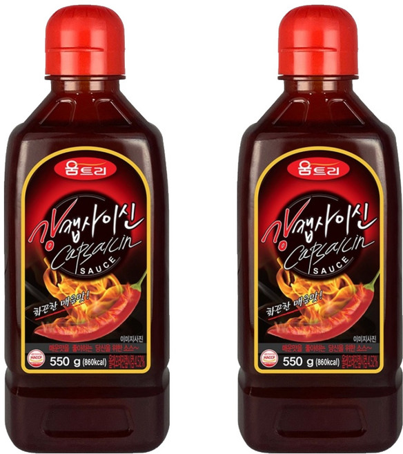 움트리 강캡사이신 액상소스, 550g, 2개