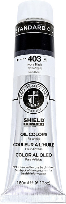 쉴드 스탠다드 유화물감 전문가용 403 IVORY BLACK, 180ml