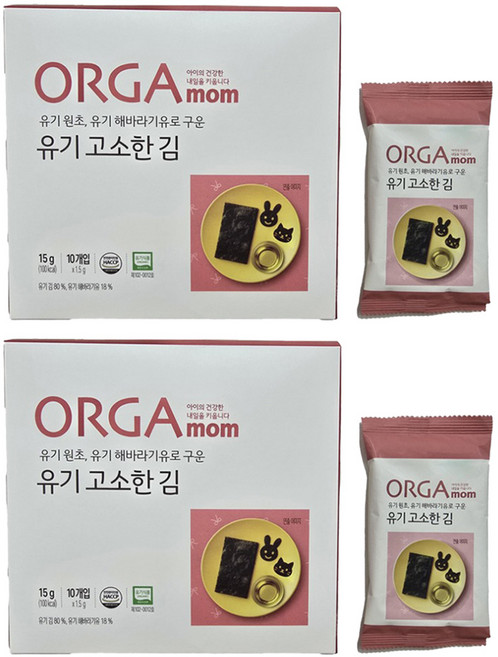 올가홀푸드 유기 고소한 김, 1.5g, 20개
