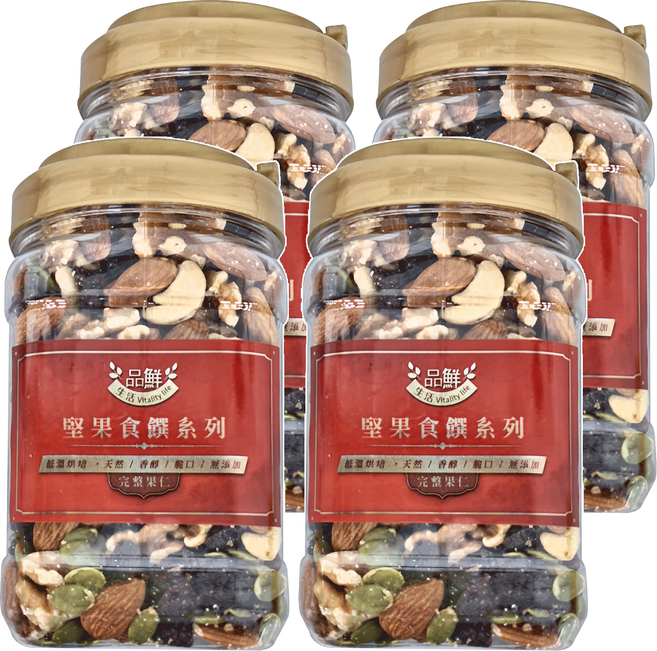 品鮮生活 綜合堅果 六皇食饌桶裝, 450g, 4桶
