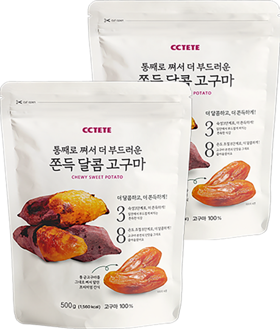CCTETE 쫀득 달콤 고구마, 500g, 2개