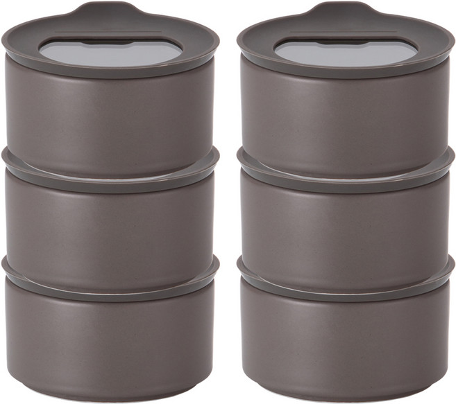 네오플램 피카 원 도자 오븐 이유식 원형 용기 200ml, 6개