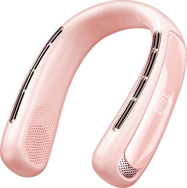 OMG USB數顯強勁降溫無葉掛脖風扇/輕量靜音隨身風扇, N50, 粉色