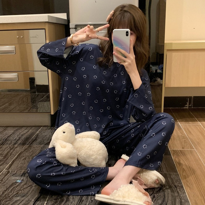 엘쏘 여성용 부드러운 긴팔 파자마 상하의 세트